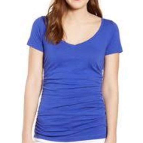 Nordstrom Tops - Caslon Shirred V-Neck T-Shirt NWT